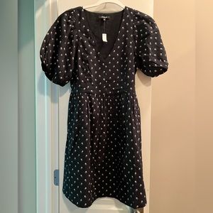 Madewell Puff Sleeve Ditsy Floral Embroidered Dress